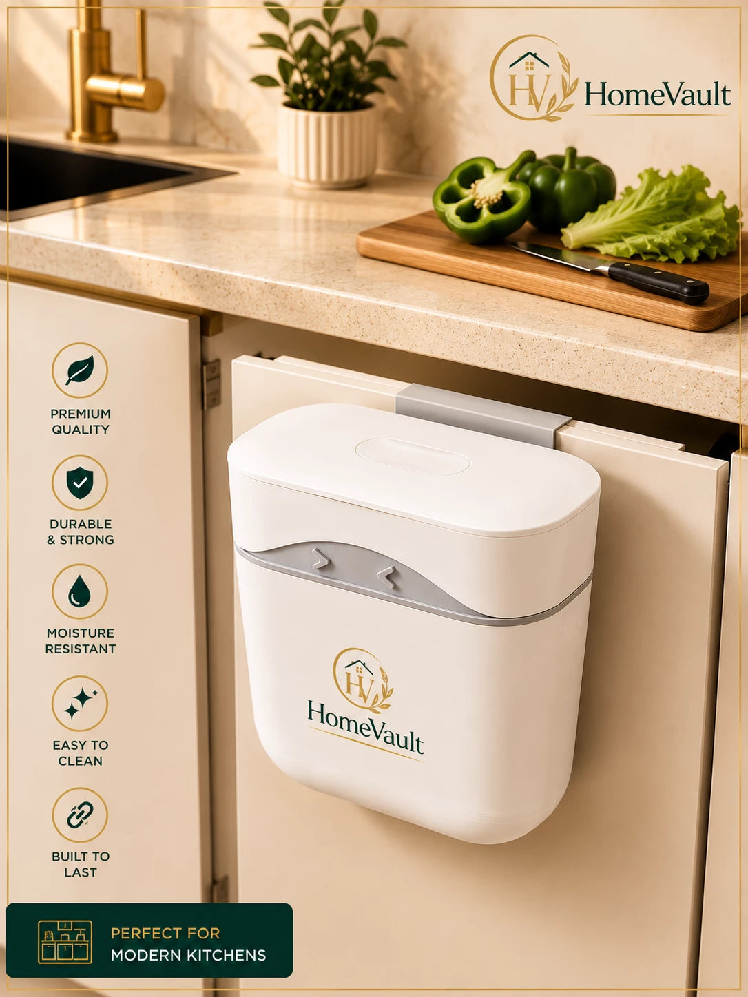 Portable Hanging Kitchen Dustbin | Cabinet Door Trash Bin