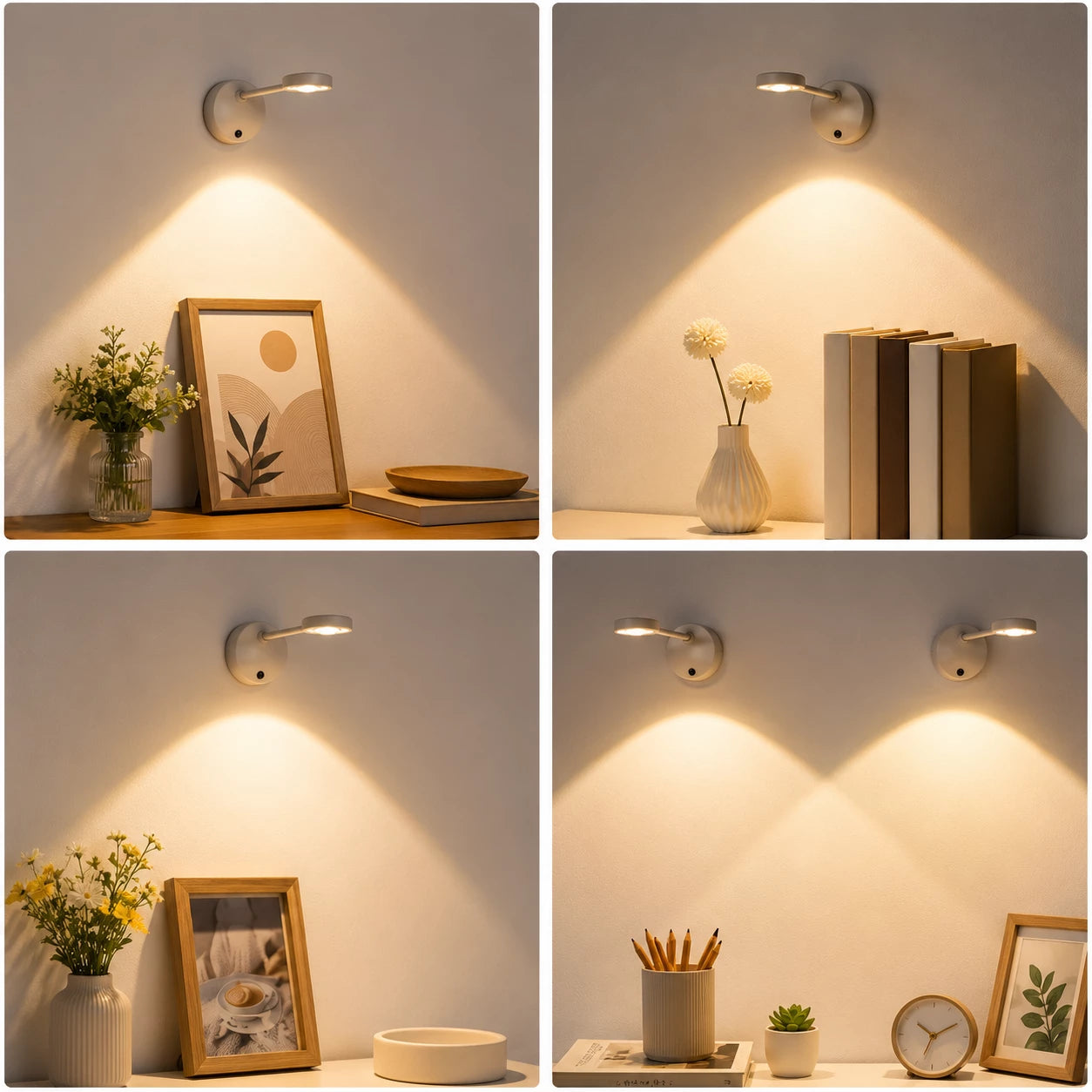 HomeVault Rechargeable LED Wall Light with Remote | Motion Sensor | 360° Rotatable | Magnetic Night Lamp
