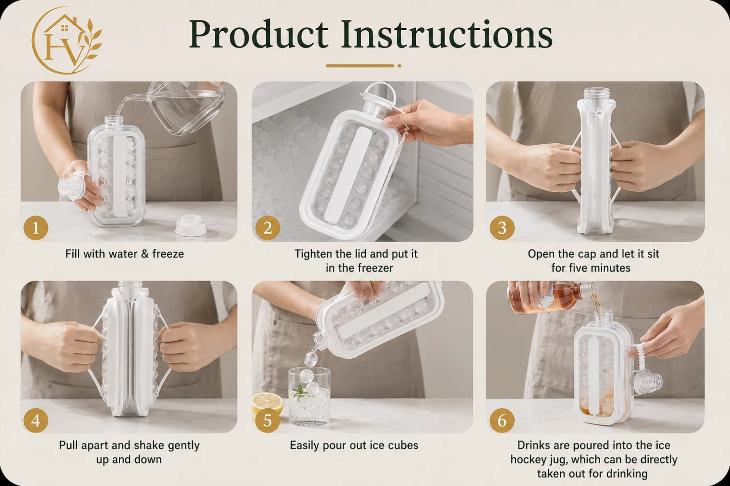3-in-1 Ice Ball Maker Bottle | Ice Cube Mold, Storage & Water Bottle