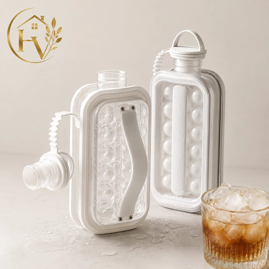 3-in-1 Ice Ball Maker Bottle | Ice Cube Mold, Storage & Water Bottle