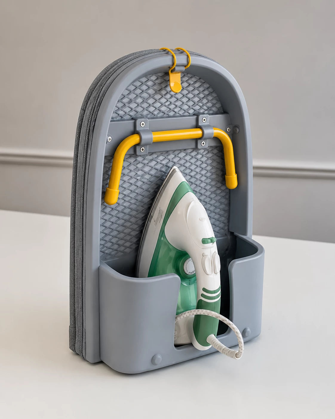Wall-Mounted Foldable Ironing Board with Iron Holder | Space-Saving Iron Storage Station