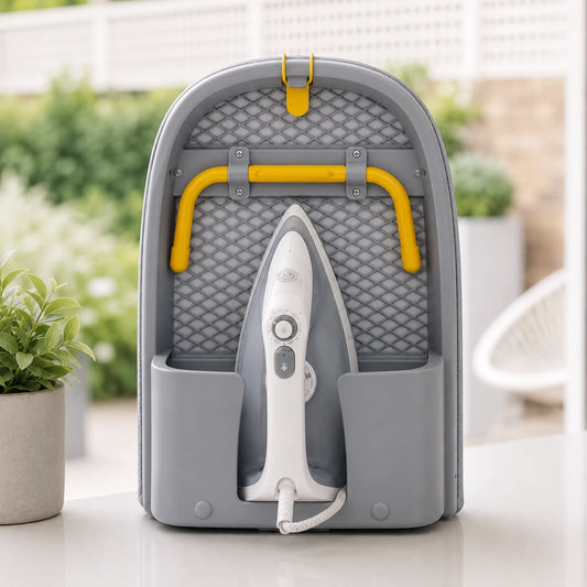 Wall-Mounted Foldable Ironing Board with Iron Holder | Space-Saving Iron Storage Station