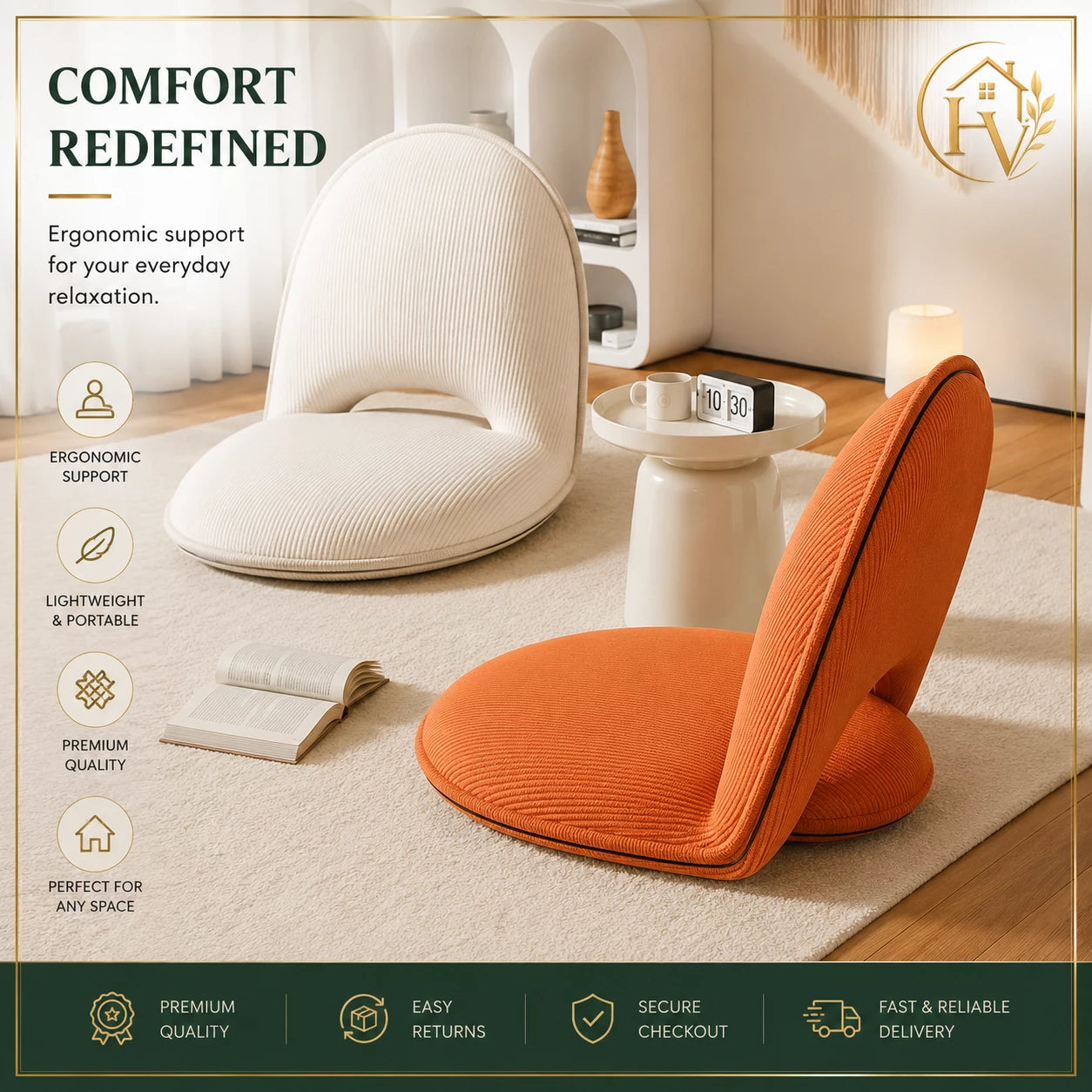 Premium Foldable Floor Chair