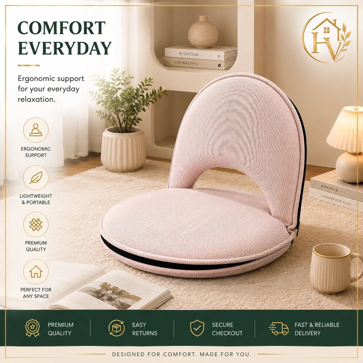 Premium Foldable Floor Chair