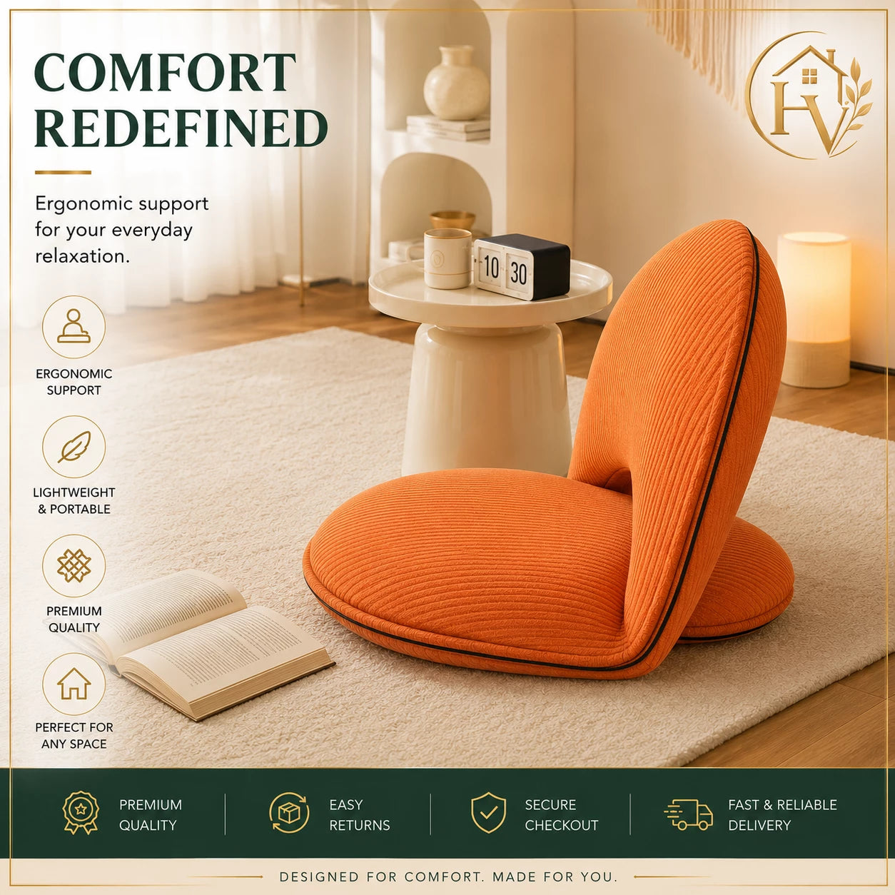 Premium Foldable Floor Chair