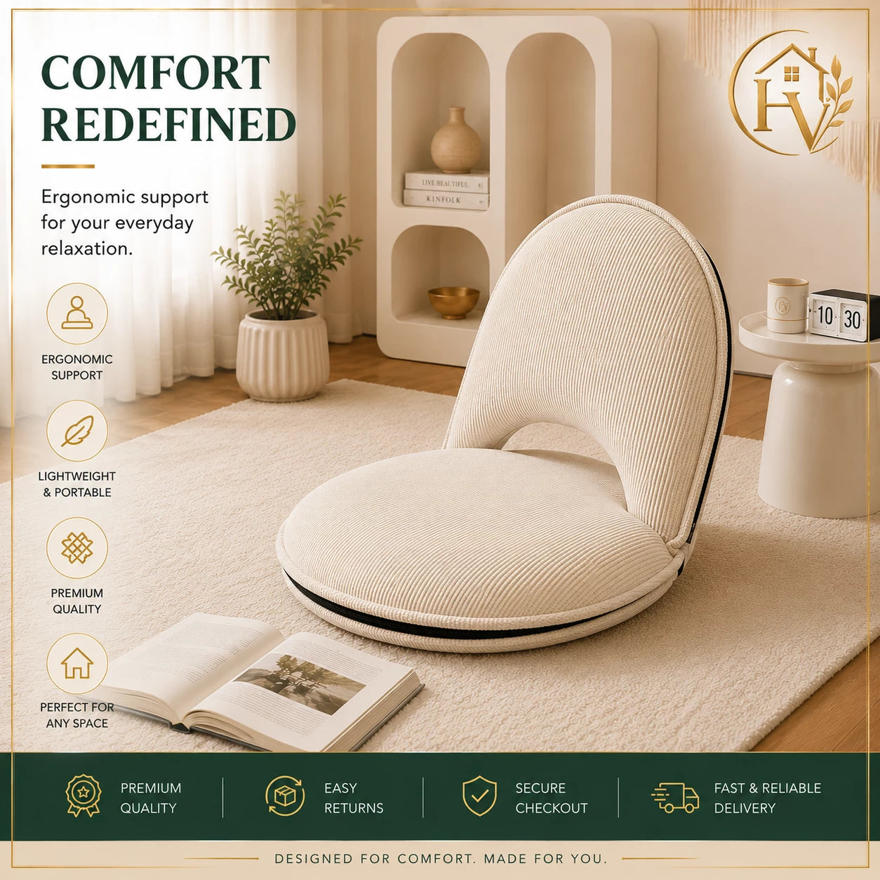 Premium Foldable Floor Chair