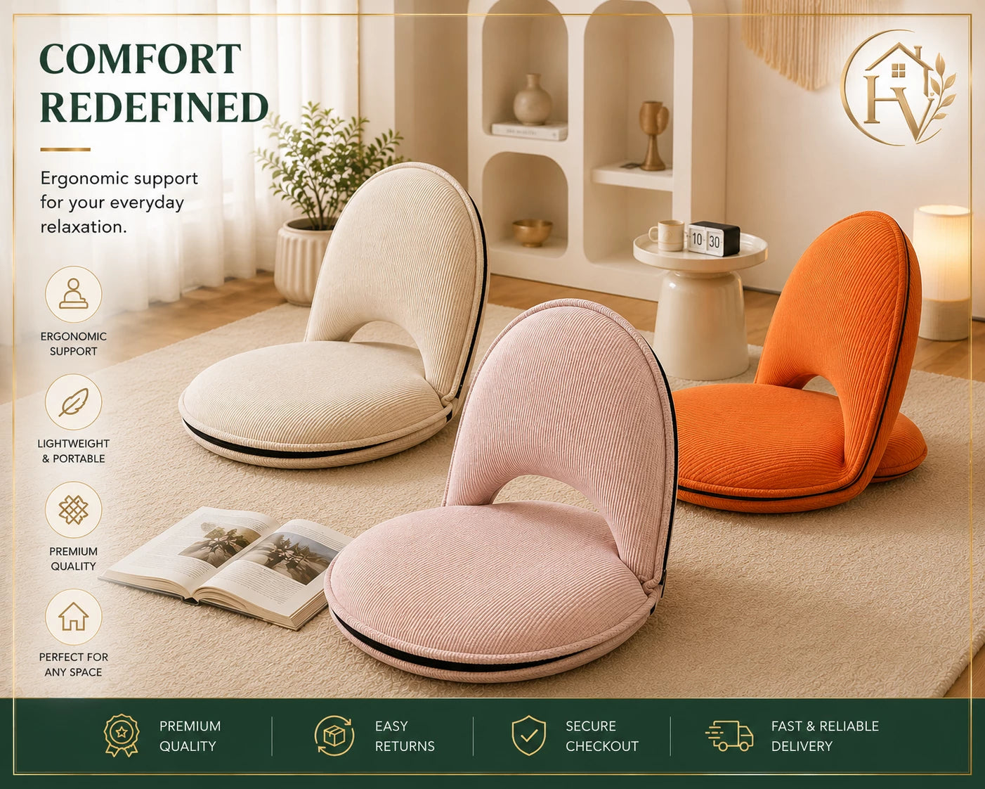 Premium Foldable Floor Chair