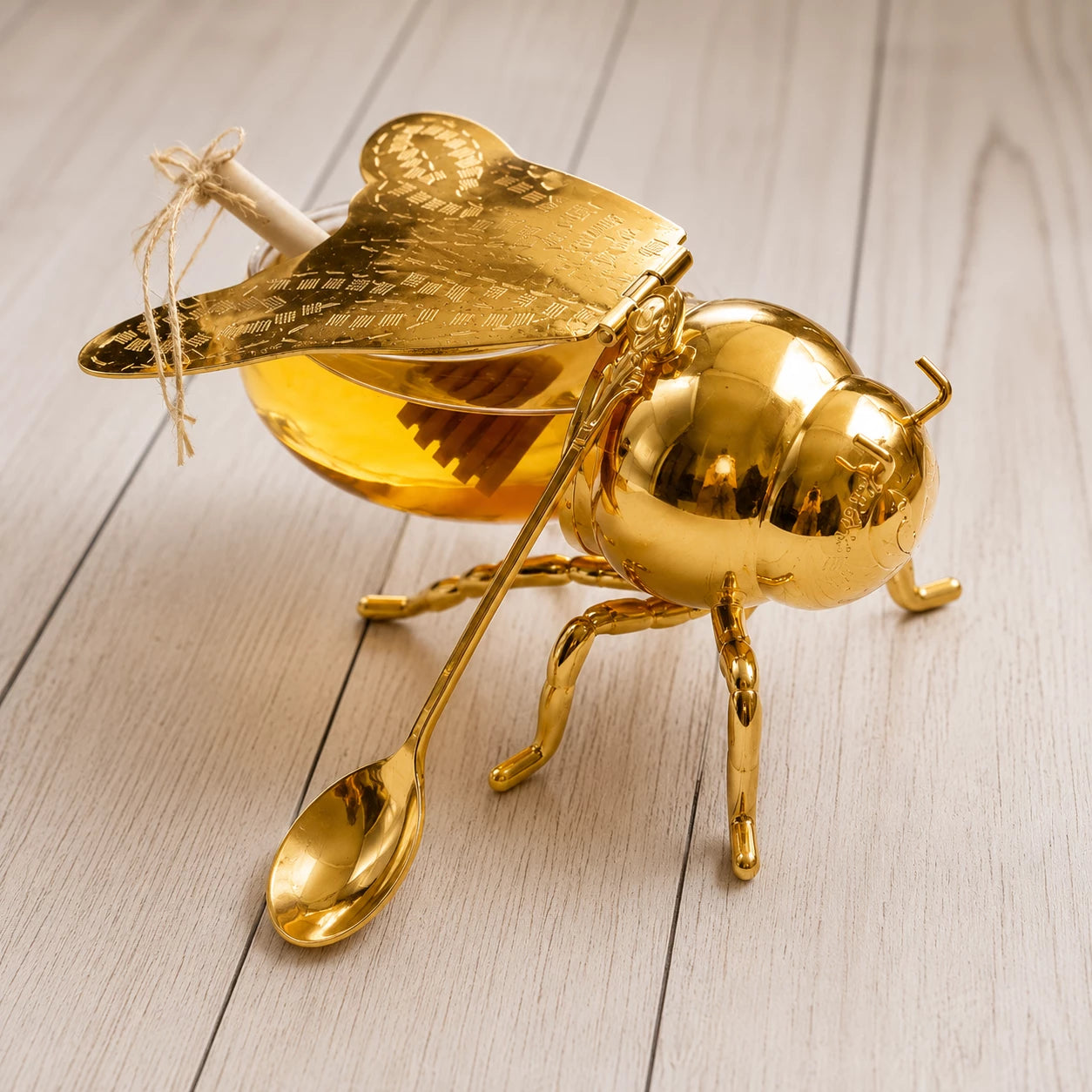 HomeVault Luxury Golden Bee Honey Jar