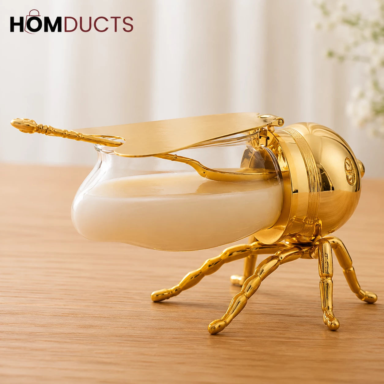 HomeVault Luxury Golden Bee Honey Jar