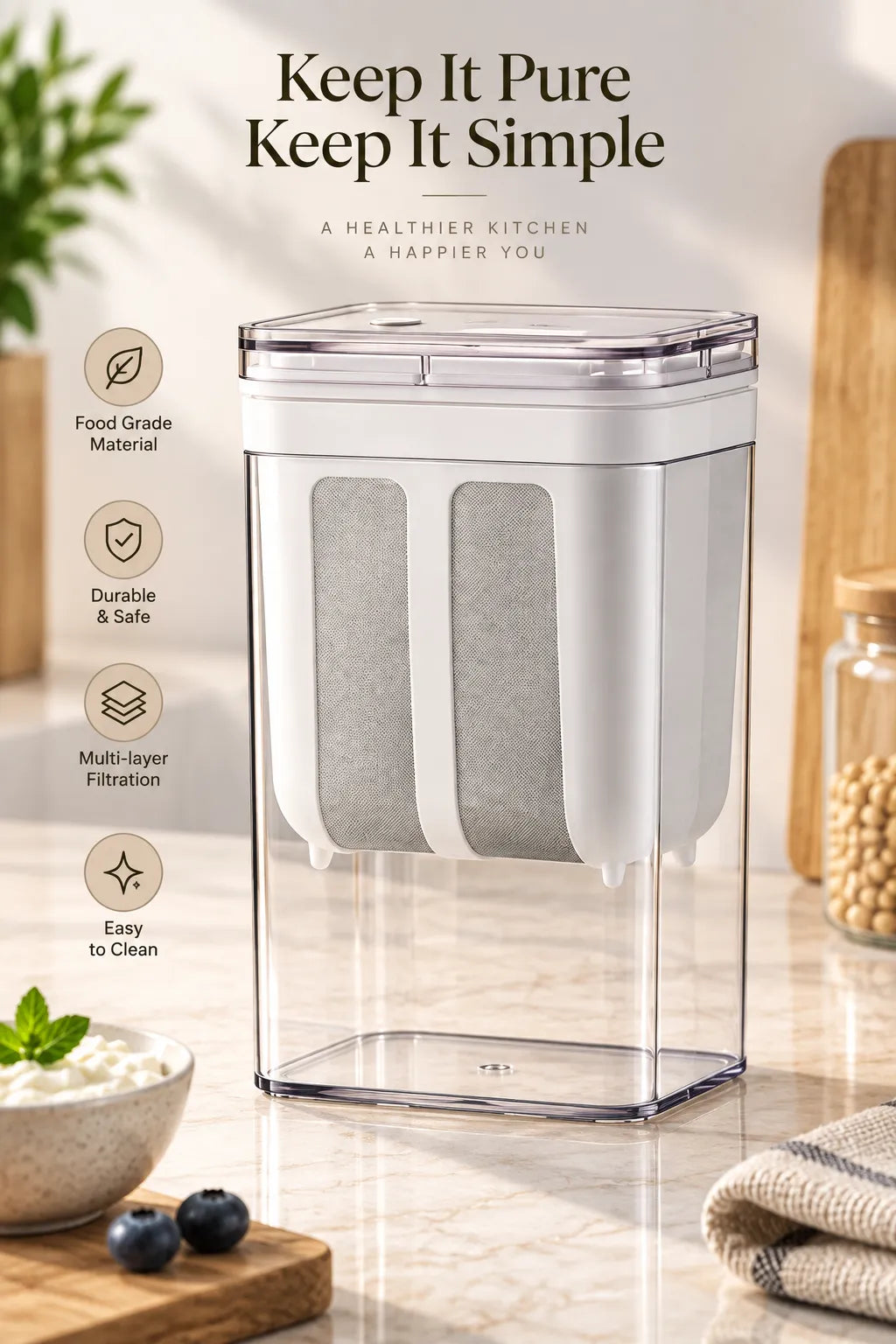 Yogurt & Greek Yogurt Strainer – 2-in-1 Filtration Container