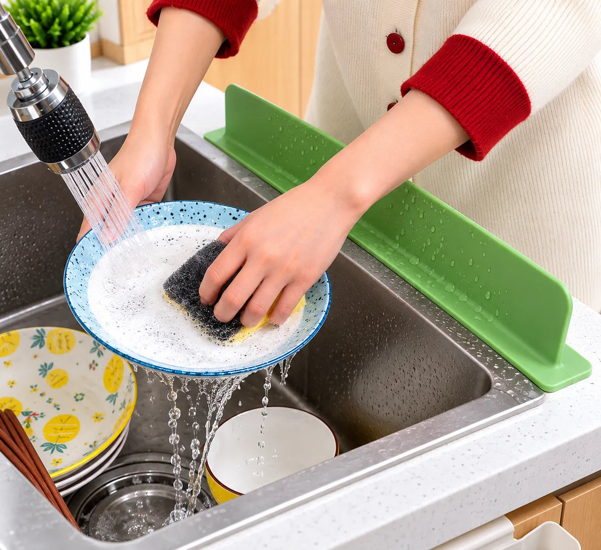 Silicone Kitchen Sink Splash Guard – Water Splash Barrier