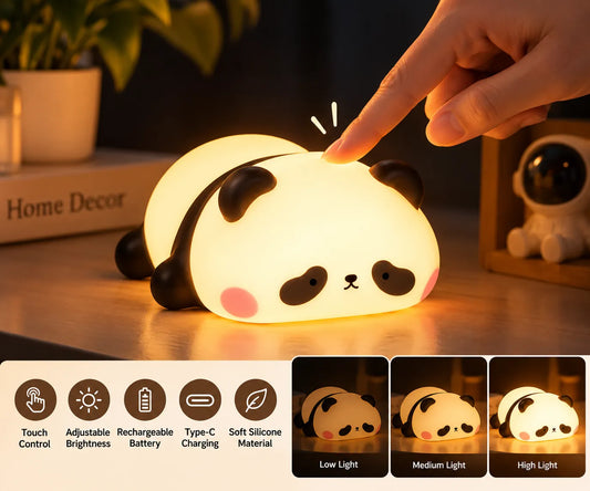 Cute Panda Night Light – Rechargeable LED Lamp with Touch Control