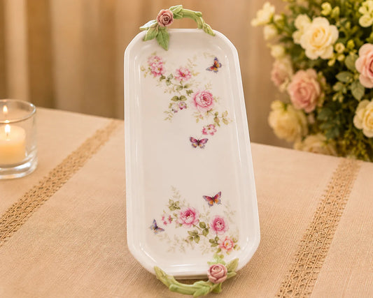 Elegant Floral Serving Tray Big
