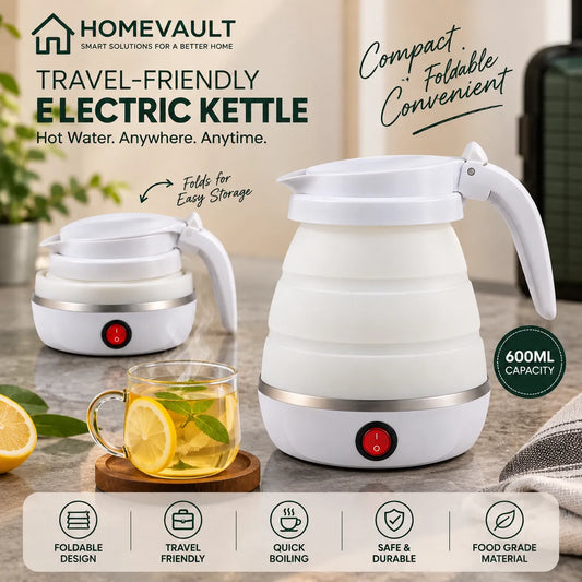 600ml Foldable Electric Kettle – Portable Travel Water Boiler