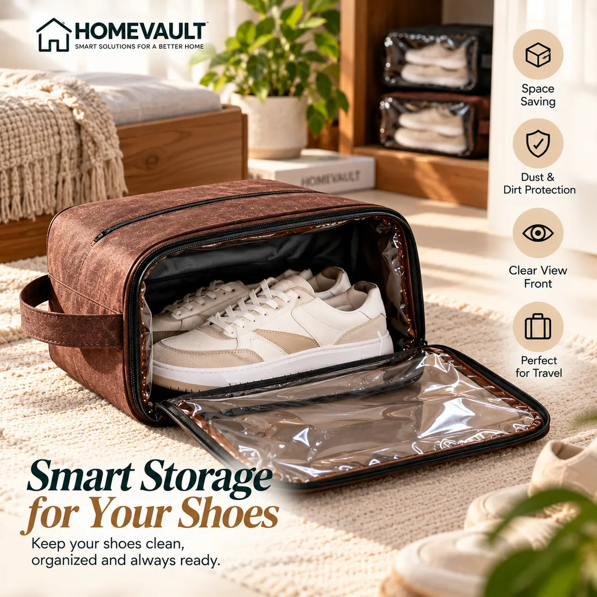 Clear View Shoe Storage Bag – Foldable Shoe Organizer