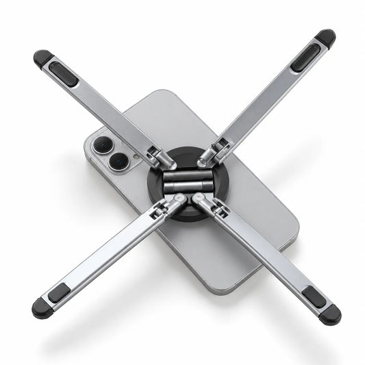 Foldable 360° Rotating Phone Stand – Adjustable Metal Mobile Holder